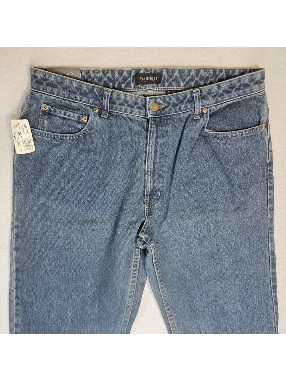 VTG Van Heusen Jeans Men's 36x32 Blue Cotton Denim Straight Leg Workwear Travel